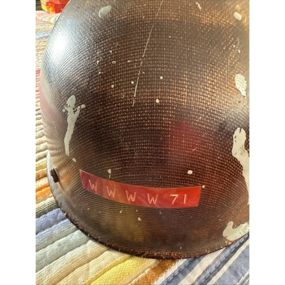 Vtg 1950s MSA Skullgard Steel Workers Coal Miners Fiberglass Hard Hat Used